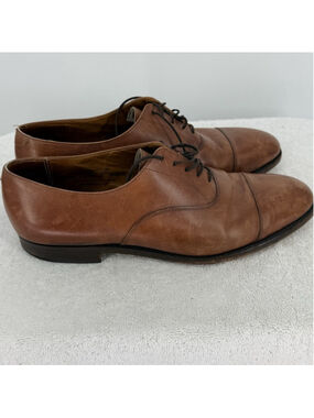 Echtes Leder Brampton Cap Toe Brown Leather Oxfords Men’s Size 10E US 11B UK